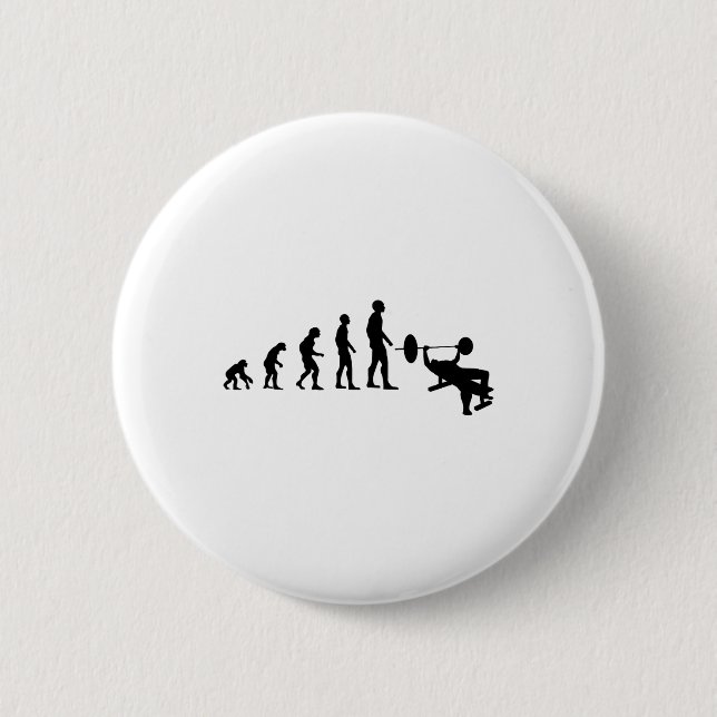 Badge Rond 5 Cm Développé couché Bodybuilding Évolution drôle Forc (Devant)