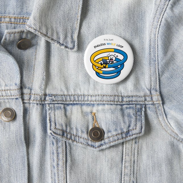Badge Rond 5 Cm Développeur Python averti des boucles infinies | B (En situation)