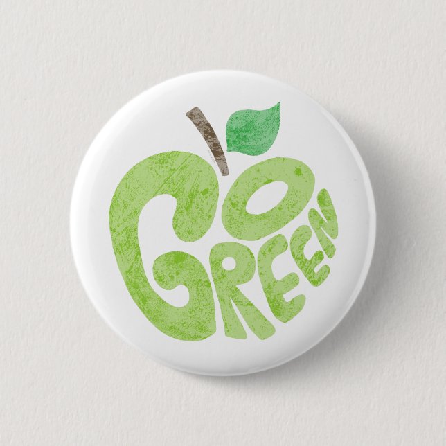 Badge Rond 5 Cm Devenez écolo Apple (Devant)