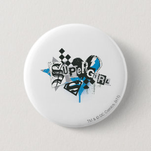 Badge Rond 5 Cm Déversements et éclaboussures de supergirl