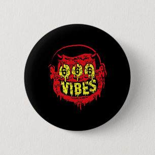 Badge Rond 5 Cm Devil 666 Vibes - Style Rétro 666 Drôle Evil Hallo