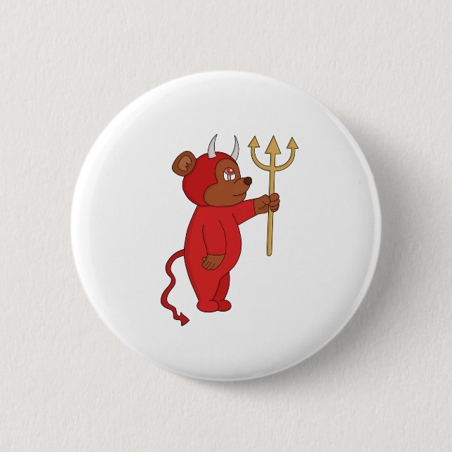 Badge Rond 5 Cm Devil Bear (Devant)