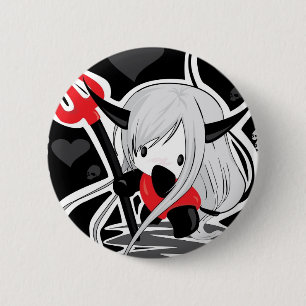 Badge Rond 5 Cm Devil Girl