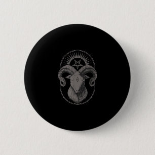 Badge Rond 5 Cm Devil Goat Pentagram Baphomet Satan Occult Satanic