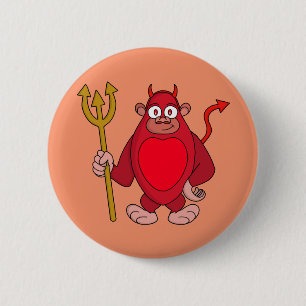 Badge Rond 5 Cm Devil Gorilla