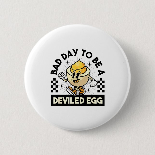 Badge Rond 5 Cm Deviled Egg Thanksgiving Eggs For Men Women Funny  (Devant)