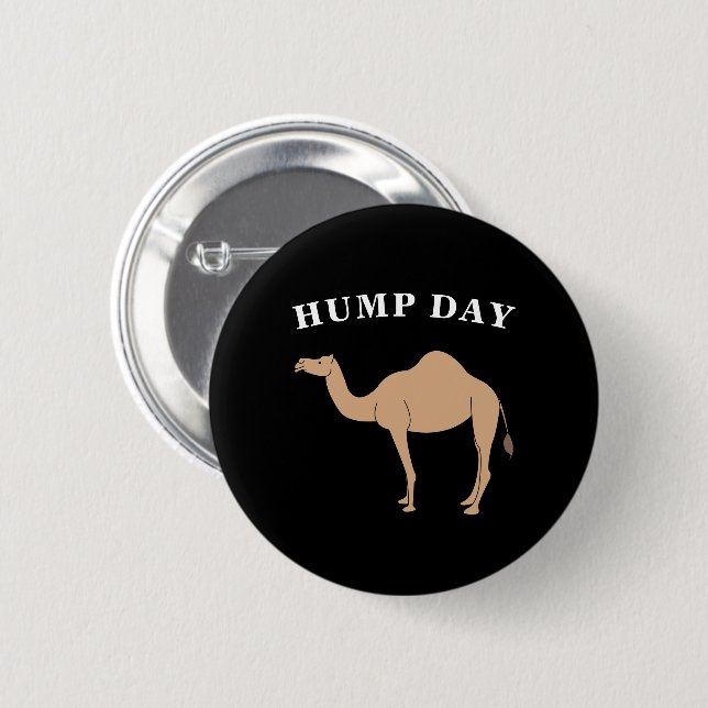 Badge Rond 5 Cm Devinez Quel Jour C'Est Hump Day Camel Desert Anim (Devant & derrière)