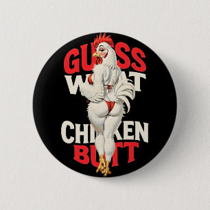 Badge Rond 5 Cm Devinez quoi cul de poulet poule Fursuit Furry Vin