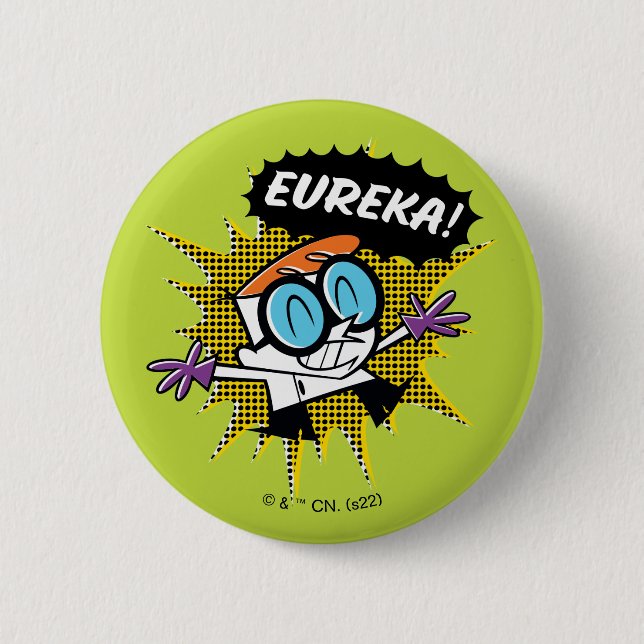 Badge Rond 5 Cm Dexter "Eureka!" Halftone Callout Graphic (Devant)