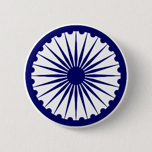 Badge Rond 5 Cm Dharma Chakra d'Ashoka