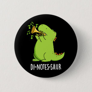 Badge Rond 5 Cm Di-notes-saur Drôle de dinosaure Punir Fond sombre