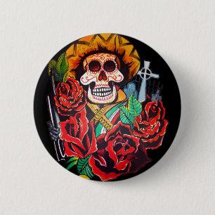 Badge Rond 5 Cm dia de los muertos