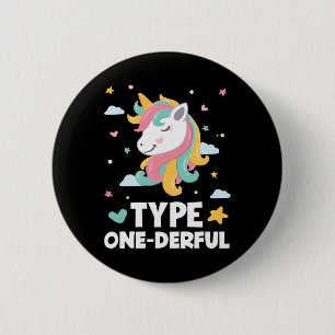 Badge Rond 5 Cm Diabète amusant Type 1 Diabète Type Unico à un seu