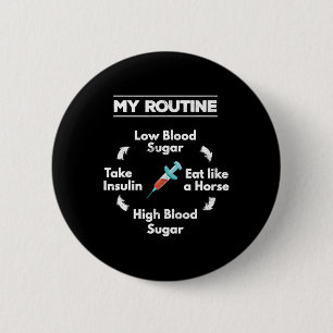 Badge Rond 5 Cm Diabète Insuline courante Aiguille à faible taux é