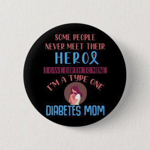 Badge Rond 5 Cm Diabète Mère Diabète Sensibilisation des enfant