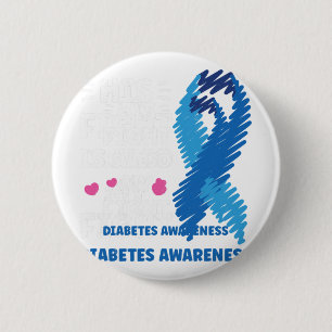 Badge Rond 5 Cm Diabète Son combat est ma conscience combat