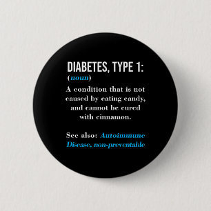 Badge Rond 5 Cm Diabète Type 1 Définition Maladie auto-immune