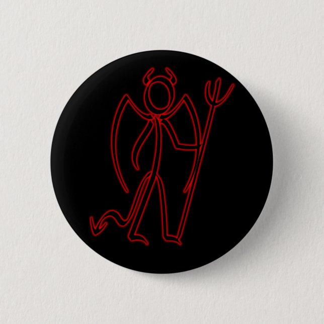 Badge Rond 5 Cm Diable - bouton de Stickman (Devant)