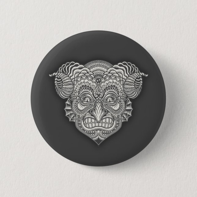 Badge Rond 5 Cm Diable dans les détails (Devant)
