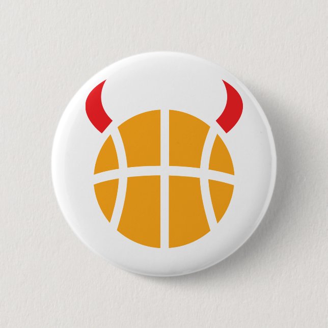Badge Rond 5 Cm diable de basket-ball (Devant)