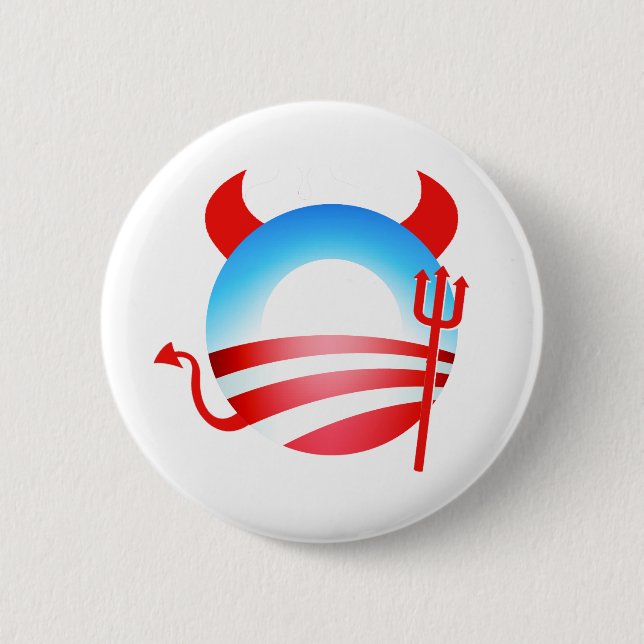 Badge Rond 5 Cm Diable d'Obama (Devant)