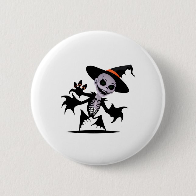 Badge Rond 5 Cm Diable fantôme dans Sticker Halloween (Devant)