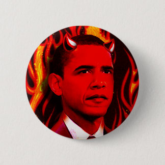 Badge Rond 5 Cm Diable rouge - Barack Obama
