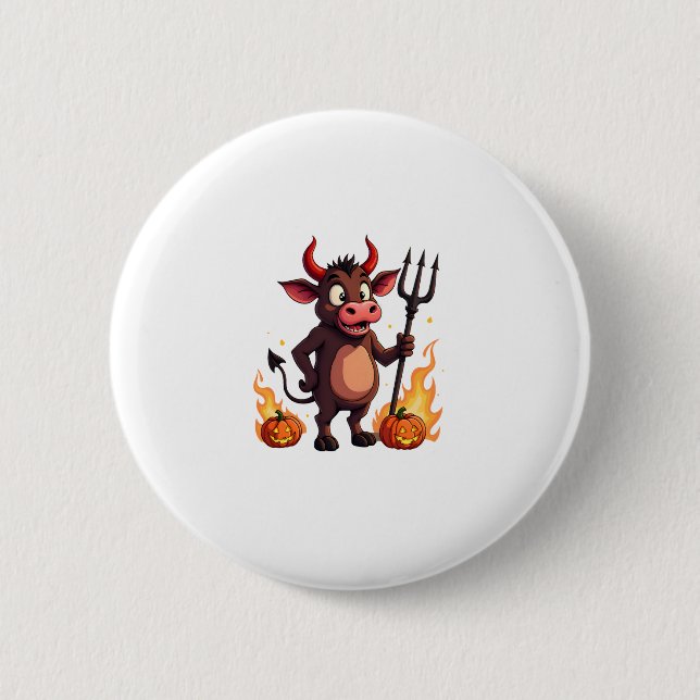Badge Rond 5 Cm Diable Vache mal (Devant)