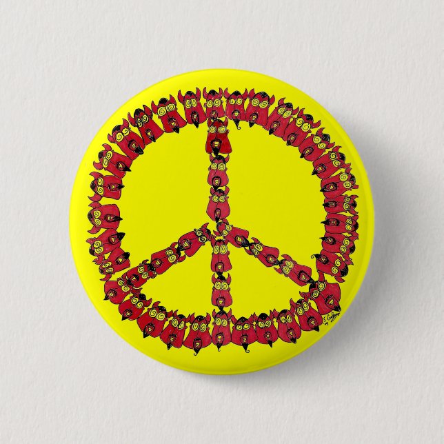 Badge Rond 5 Cm Diables pour le bouton de paix (Devant)