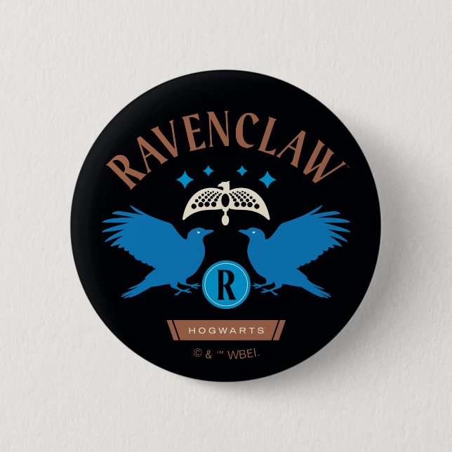 Badge Rond 5 Cm Diadème Double Aigle de la Maison RAVENCLAW™ Graph (Devant)