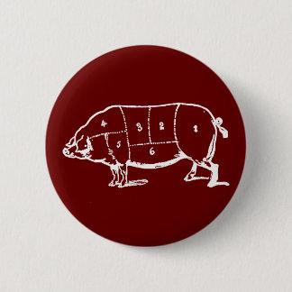 Badge Rond 5 Cm Diagramme de bouchers de porc (PORC) - lard