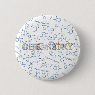 Badge Rond 5 Cm Diagramme de chimie motif et typographie 6 cm auto