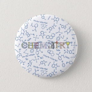 Badge Rond 5 Cm Diagramme de chimie motif et typographie 6 cm auto