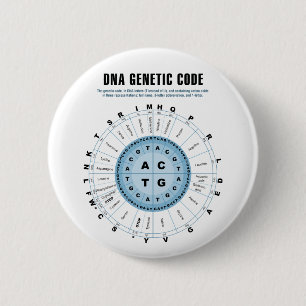 Badge Rond 5 Cm Diagramme de code génétique d'ADN