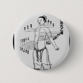 Badge Rond 5 Cm Diagramme de médecine chinoise