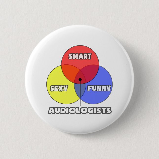 Badge Rond 5 Cm Diagramme de Venn .. Audiologiste (Devant)