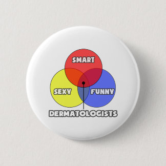Badge Rond 5 Cm Diagramme de Venn .. Dermatologues