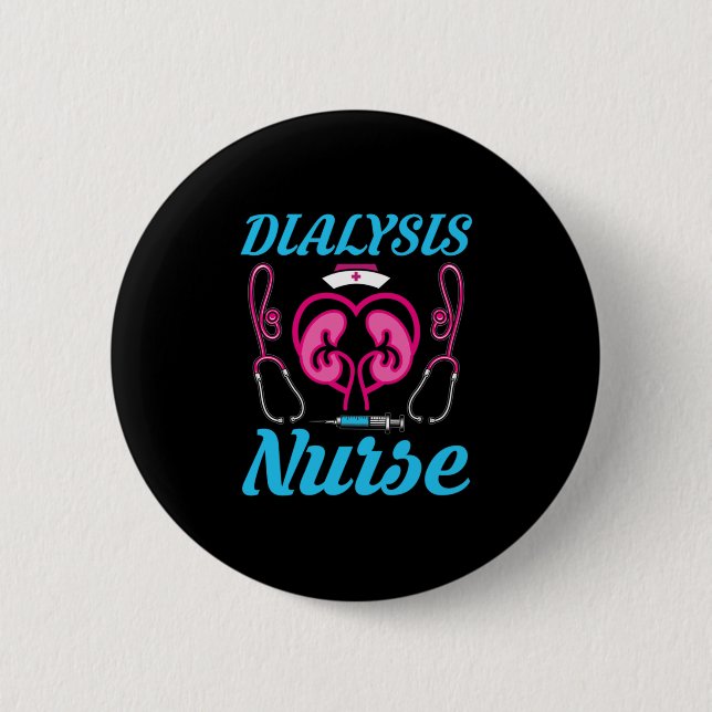 Badge Rond 5 Cm Dialysis Nurse (Devant)