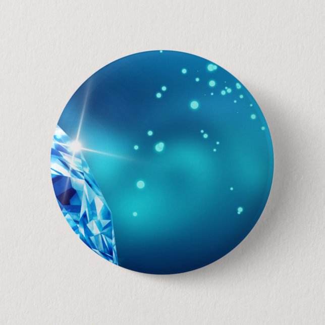 Badge Rond 5 Cm diamant bleu (Devant)