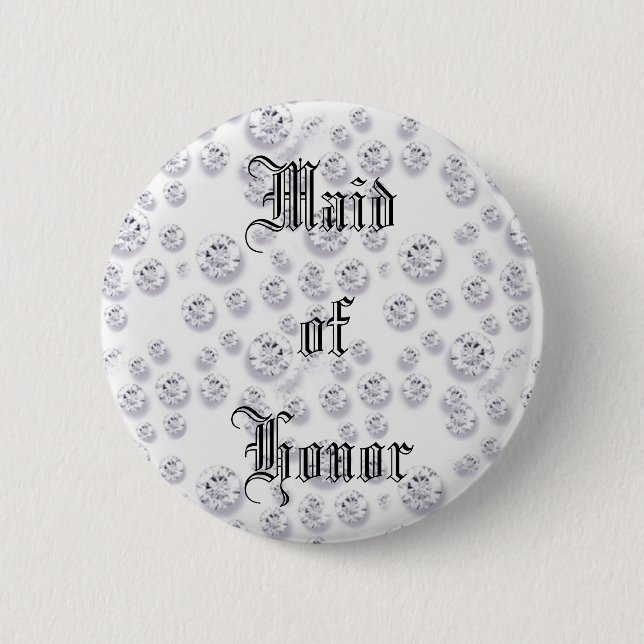 Badge Rond 5 Cm Diamants (Devant)
