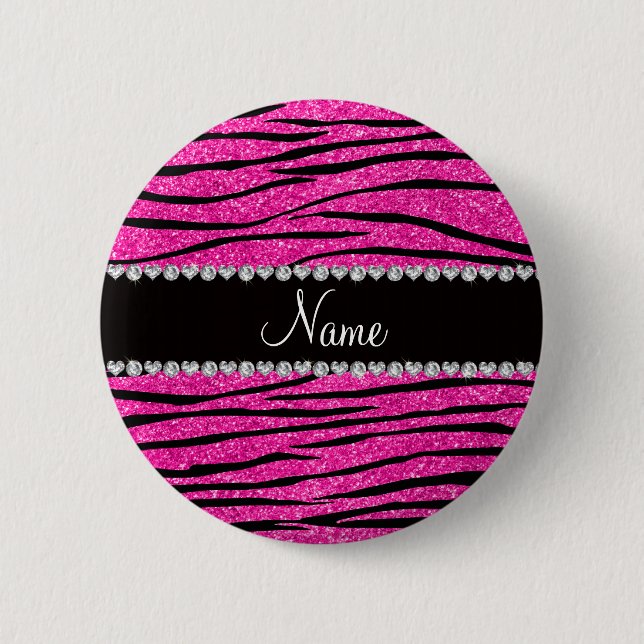 Badge Rond 5 Cm Diamants au néon nommés faits sur commande de (Devant)