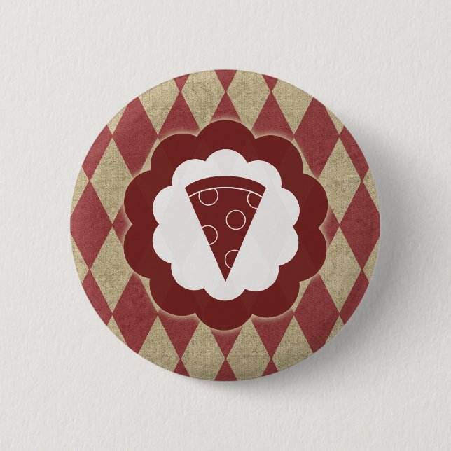 Badge Rond 5 Cm diamants de la pizza (Devant)
