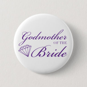 Badge Rond 5 Cm Diamond Godmère de la mariée violet