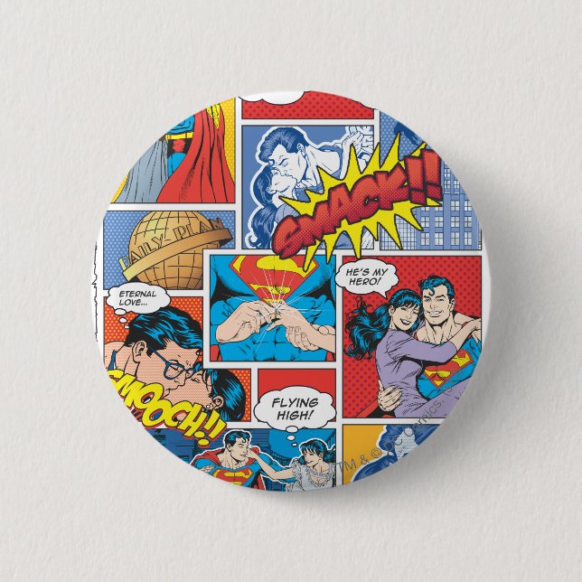 Badge Rond 5 Cm Diapositives Love Comic - Couleur (Devant)