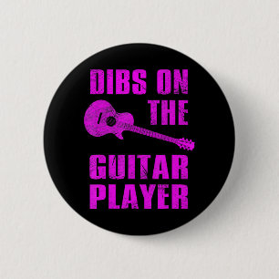 Badge Rond 5 Cm Dibs Sur Le Joueur De Guitare Drôle Amusant Guitar