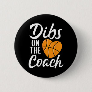 Badge Rond 5 Cm Dibs Sur L'Entraîneur Basketball Coeur Mères Mères