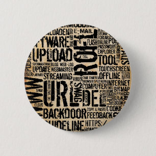 Badge Rond 5 Cm Dictionnaire d'ordinateur - vintage