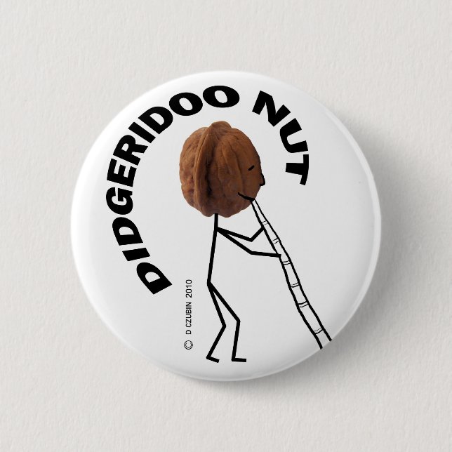 Badge Rond 5 Cm Didgeridoo Nut (Devant)