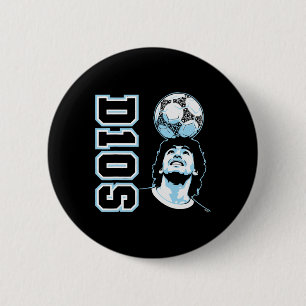Badge Rond 5 Cm Diego Maradona D10s Headll Retro Soccer