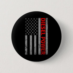 Badge Rond 5 Cm Diesel Power Usa Drapeau Camion Turbo Frères Mécan